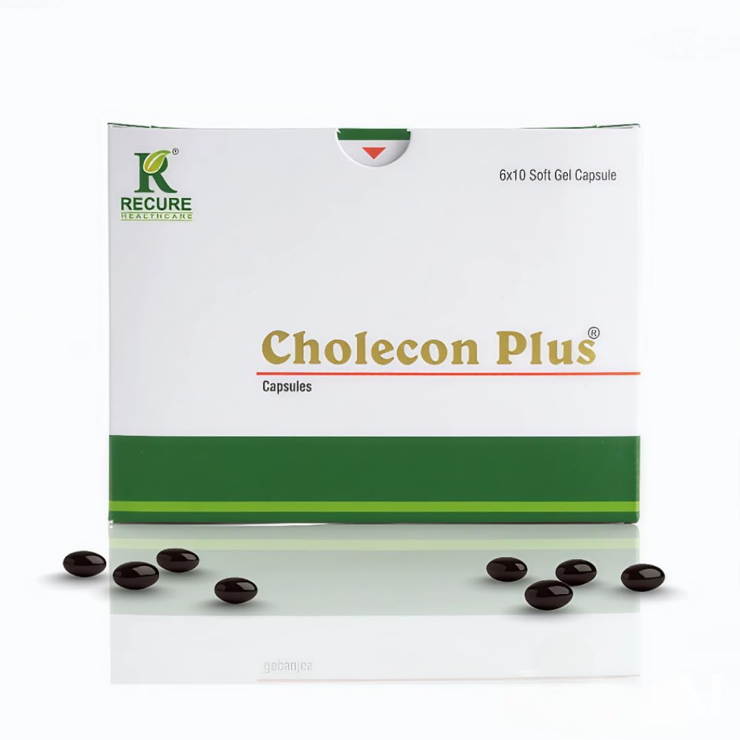Cholecon Plus Cholesterol Control Care Ayurvedic Supplement (Pack of 60) | Contains Oils of Flaxseed, Methi, Darchini | Garlic Capsules