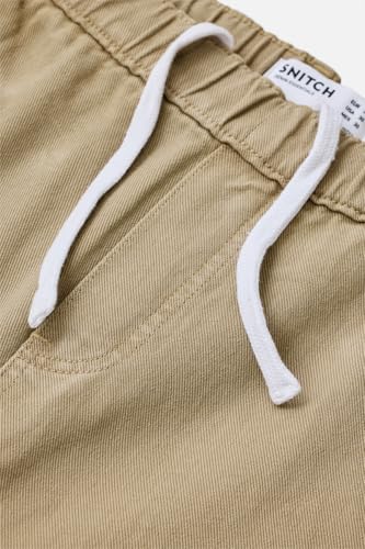 Image of SNITCH Men Casual Jeans | Relaxed Fit Straight Leg Washed Pattern & Drawstring Closure | 100% Cotton Denim Fabric for All Day Comfort & Everyday Wear