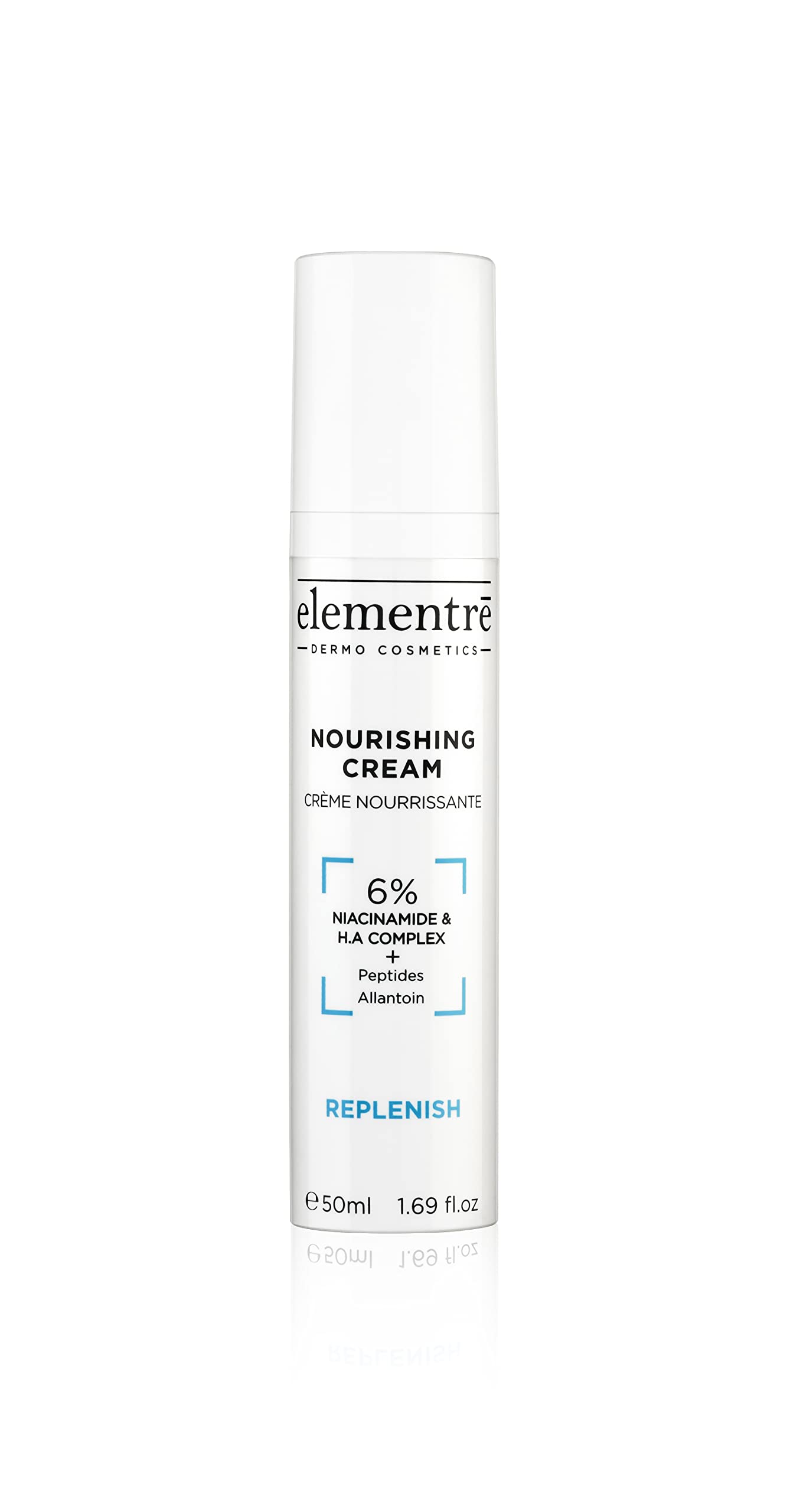 Crema nutriente 6% niacinamide & acido ialuronico in complesso - elementrē dermo cosmetics - ricarica e cura la pelle - 50ml Flacone Airless