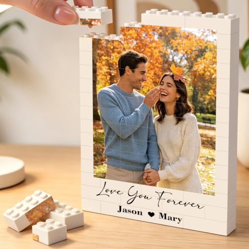 Custom Building Brick Puzzles from Photos Text Custom Gifts for Women Men