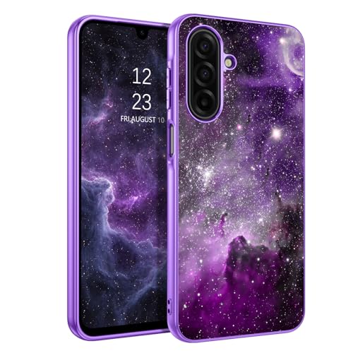 BENTOBEN for Samsung Galaxy A17 5G Case, Glow in The Dark, Slim Fit Hard PC Soft Flexible TPU Bumper Shockproof Drop Protective Women Protective Phone Case for Samsung A17 5G 6.7', Purple Nebula