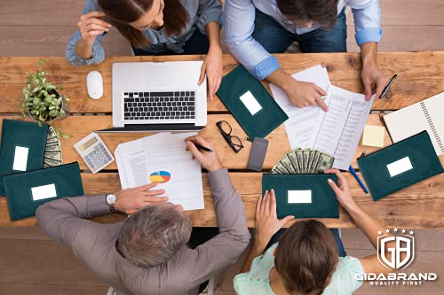 Money-Bank-Deposit-Bag-with-Zipper-11x6-inch-Green-Durable-Leatherette-Money-Cash-Coin-Check-Wallet-Pouch-for-Men-Women-with-Framed-ID-Window-and-Blank-Card-by-GIDABRAND-5