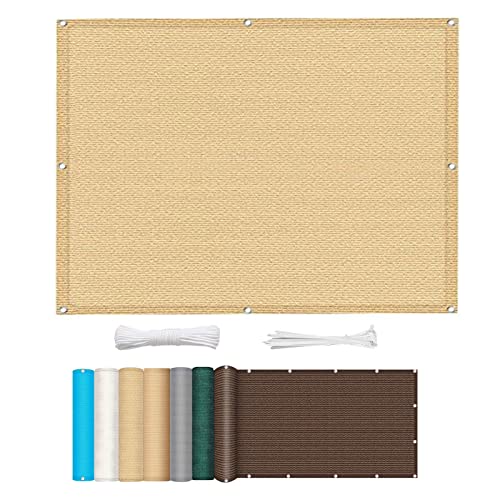 Voile d'ombrage rectangulaire 1.5x2.4m en toile HDPE sable pour jardin - 2