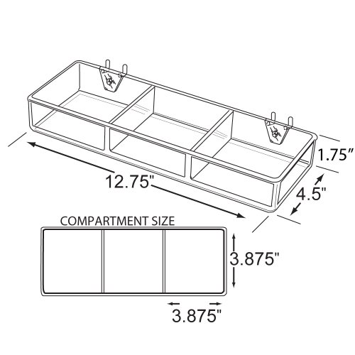 Bac à 3 compartiments Azar optimisé pour pegboard et rangement mural - 4