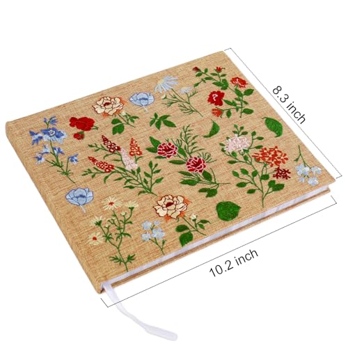 JarThenaAMCS Spring Wildflower Embroidered Wedding Guest Book Vintage Floral Alternative Fabric Signature Guestbook with 160 Pages for Summer Birthday Bridal Shower Engagements Baby Shower Party by JarThenaAMCS - Used condition - Image 2