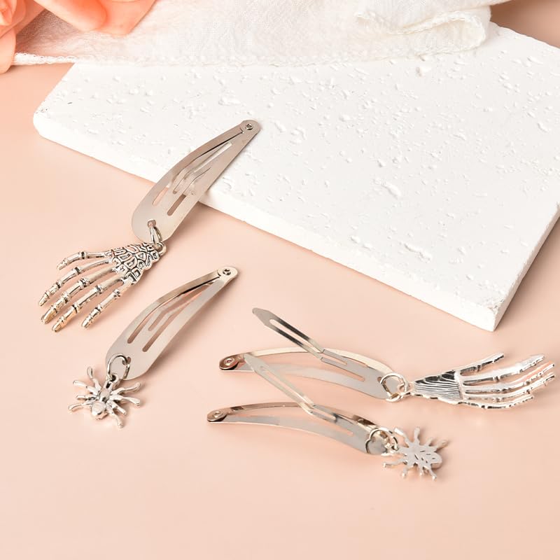 Miniatura 6 de Pinzas góticas para el cabello para mujeres, manos de esqueleto, araña, Halloween, accesorios para el cabello para niñas, punk Y2K, vintage, para