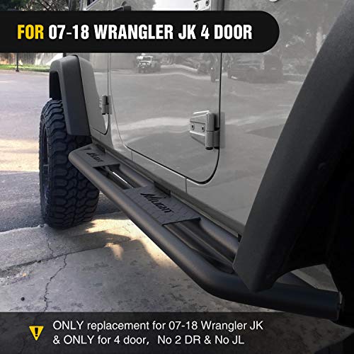Image of Nilight Running Boards for 2007-2018 Wrangler JK & Unlimited 4 Door, Upgraded Dual Girder System Side Step Slip-Proof Textured Black Heavy Duty Truck Nerf Bars,(No 2 DR & No JL)