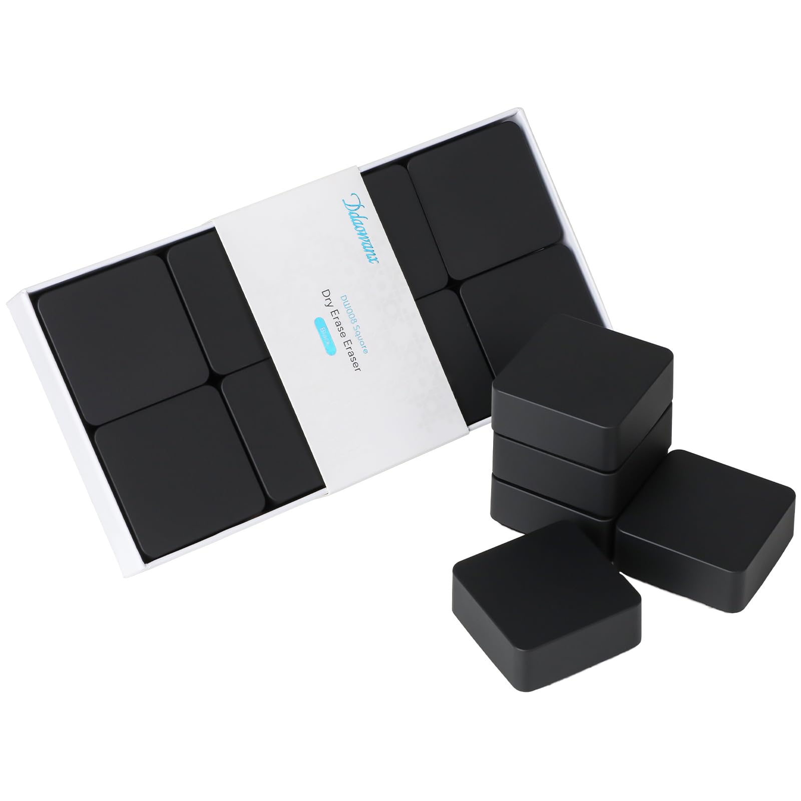 Ddaowanx Dry Erase Erasers, 2"x2",Soft Grip Magnetic Mini Eraser for Refrigerator Whiteboard,Classroom Teacher Supplies(8 Pack/Black)