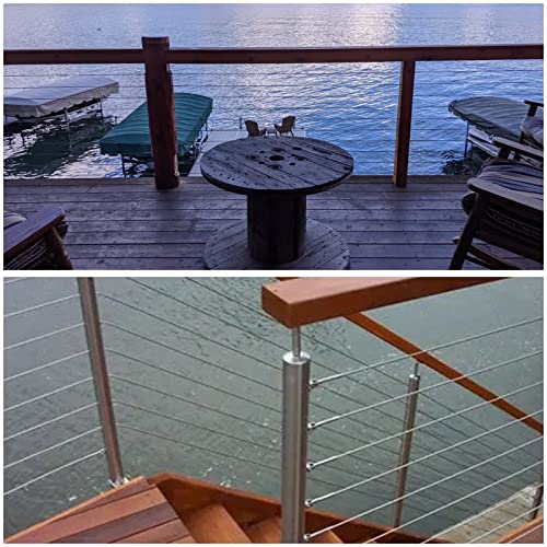 Mono-Gatari Aircraft Wire Rope Cable Stainless Steel Wire Rope 7X7 Strand Indoor Outdoor For Railing,Decking, Diy Balustrade (1/8Inch, 7X7, 100Ft) #TOP3