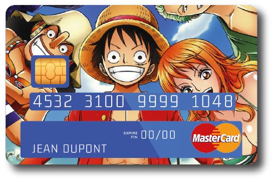 Sticker Autocollant Carte Bancaire - One Piece - COPPIA - Démarquez-vous en personnalisant votre Carte Bancaire à petit prix - Fabrication Française (Format...