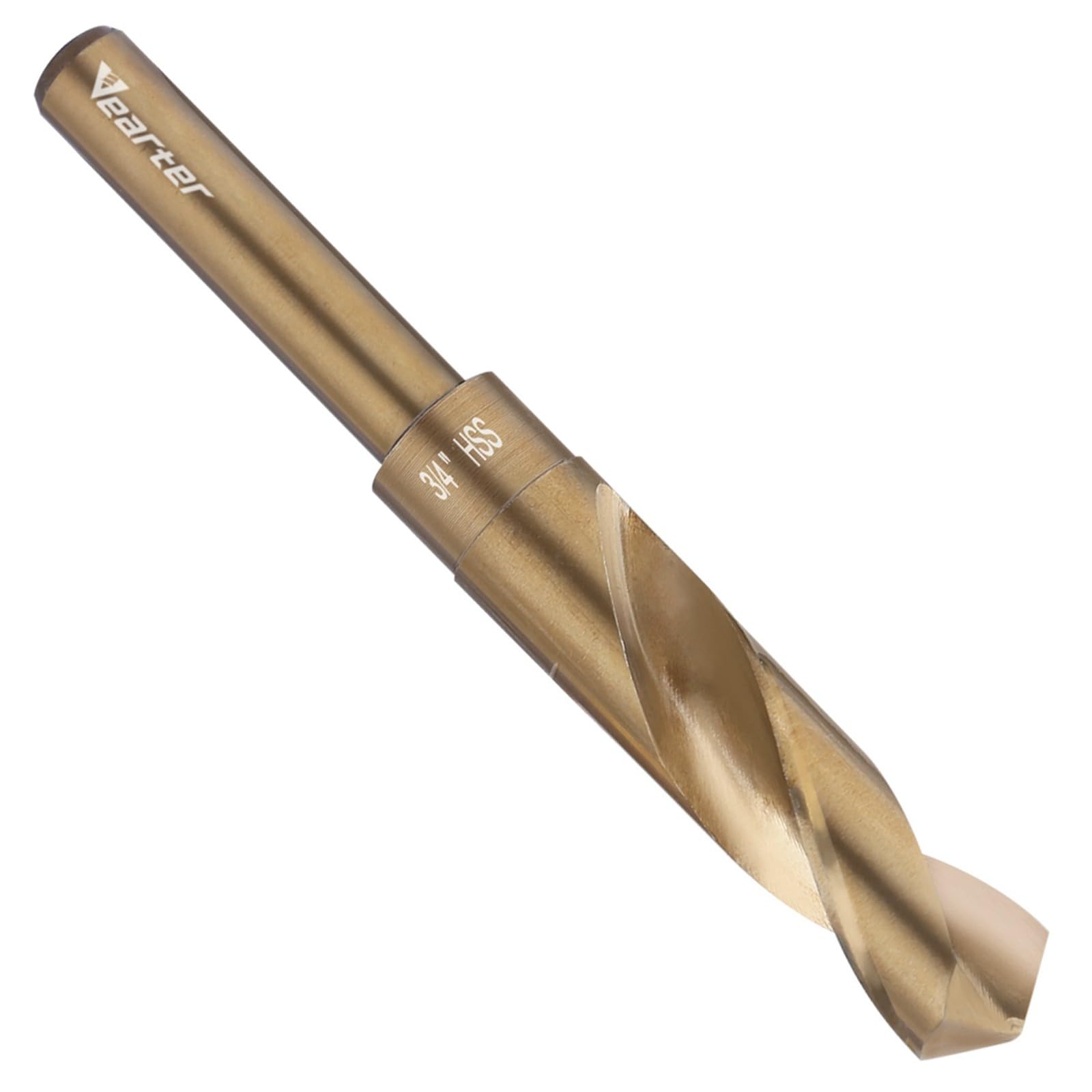 Vearter 3/4'' Twist Drill Bit, HSS M2 Quick Change Jobber Drill Bit with 1/2'' Round Shank, 118 Degree Split Point, Ideal for Steel, Copper, Aluminum,