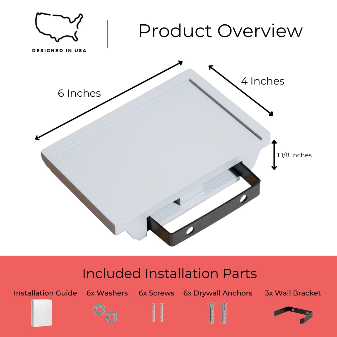 Juego de 3 estantes flotantes de pared, decoración pequeña para el hogar, para baño, sala de estar, cocina, dormitorio y oficina (3, gris)