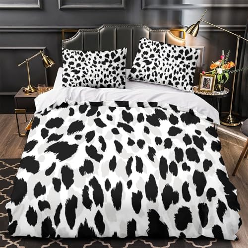 Housse de couette léopard 3D drap de lit abstrait vibrant microfibre 260x220cm pour couple - 2