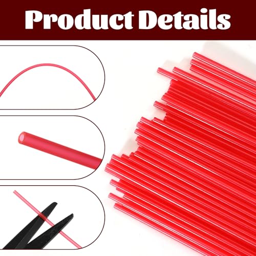 50 pitillos plásticos para aerosol de 12 cm rojo miniatura 3