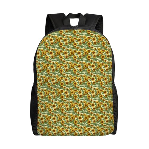 AYYQWE Mochila unisex impermeable de gran capacidad con estampado de girasoles para senderismo, camping, viajes al aire libre
