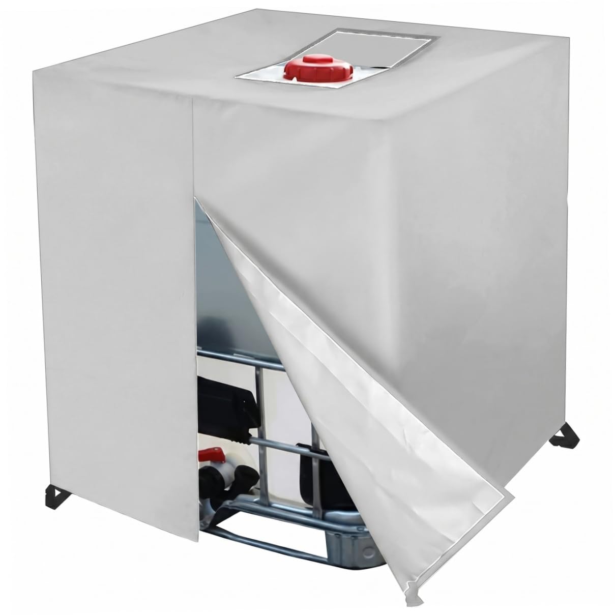Couvercle de réservoir IBC 1000L bâche isolée argentée avec fermeture éclair