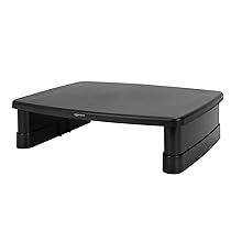 Amazon Basics Rettangolare supporto da scrivania regolabile per monitor di computer, per ridurre l’affaticamento del collo, adatto e laptop fino a 22 libbre, Nero, 27.94 cm x 40.9 cm x 12.4 cm