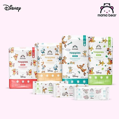 Amazon-Marke: Mama Bear Disney Ultra Dry Windeln Größe 5+ (11-17 kg) - MONATSBOX, Weiß, 144 Stück (2 Packungen mit 72)