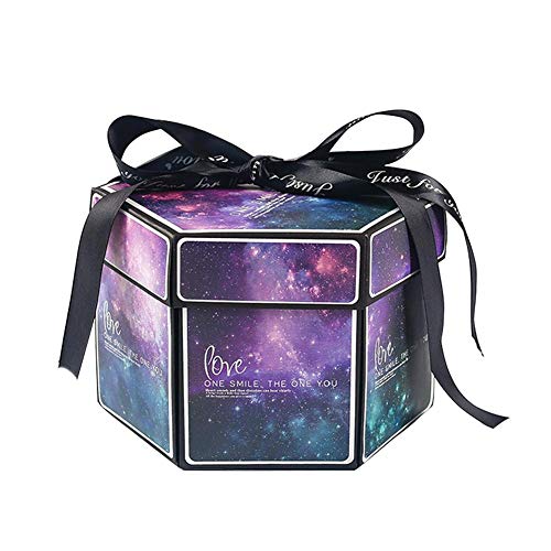 DIY Explosion Box, Hexagonal Multi-Layer Surprise Gift Box Love Memory DIY Scrapbooking Photo Album for Wedding Christmas Festival