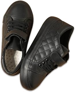 حذاء رياضي مسطح عصري - مريح سهل الارتداء للاطفال - لون اسود