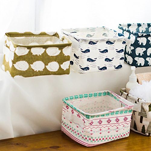 wellhouse 4 Pack Small Tree Printing Non-Woven Storage Box Foldable Organizer Cube Basket Bin Container Box for Clothes Book Socks (Tree-4 Pack)