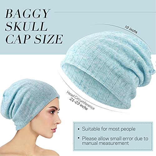 SATINIOR 5 Pieces Women's Slouchy Beanie Chemo Hat Stretch Cancer Head Wraps Sleep Head Scarf for Cancer Patient2