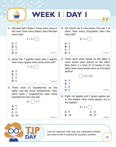 1st Grade Common Core Math: Daily Practice Workbook | 1000+ Practice Questions and Video Explanations | Argo Brothers (Next Generation Learning Standards Aligned (NGSS)) - Image 11