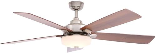 Home Decorators Collection Ventilador de techo LED Cameron de 54" níquel cepillado