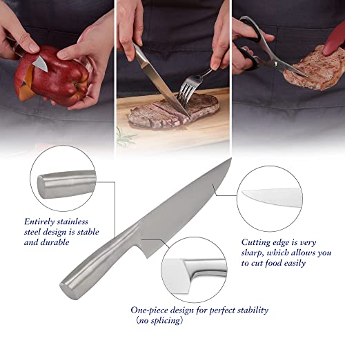 Hanmaster Knife Set, 13 Pieces Stainless Steel Knife Sets For Kitchen With Block, Sharp Kitchen Knife Set With Timer And Sharpener, Gift Box Packed. #TOP2