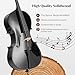 Poseidon Cello 4/4 Size, Acoustic Cello for Beginners Set with Portable Case, Bow, Bridge, Rosin, for Students & Adult String Instruments - Sparkling Black