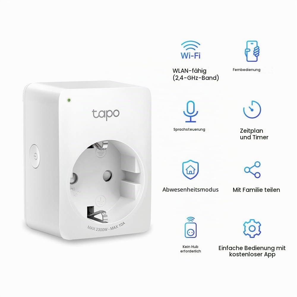 TP-Link Tapo Smart WLAN Steckdose,Alexa Steckdose 4er Pack, Smart Home WiFi Steckdose, Alexa Zubehör,funktioniert mit Alexa,Google Home,Tapo App, Sprachsteuerung, Fernzugriff,Kein Hub notwendig, Mini