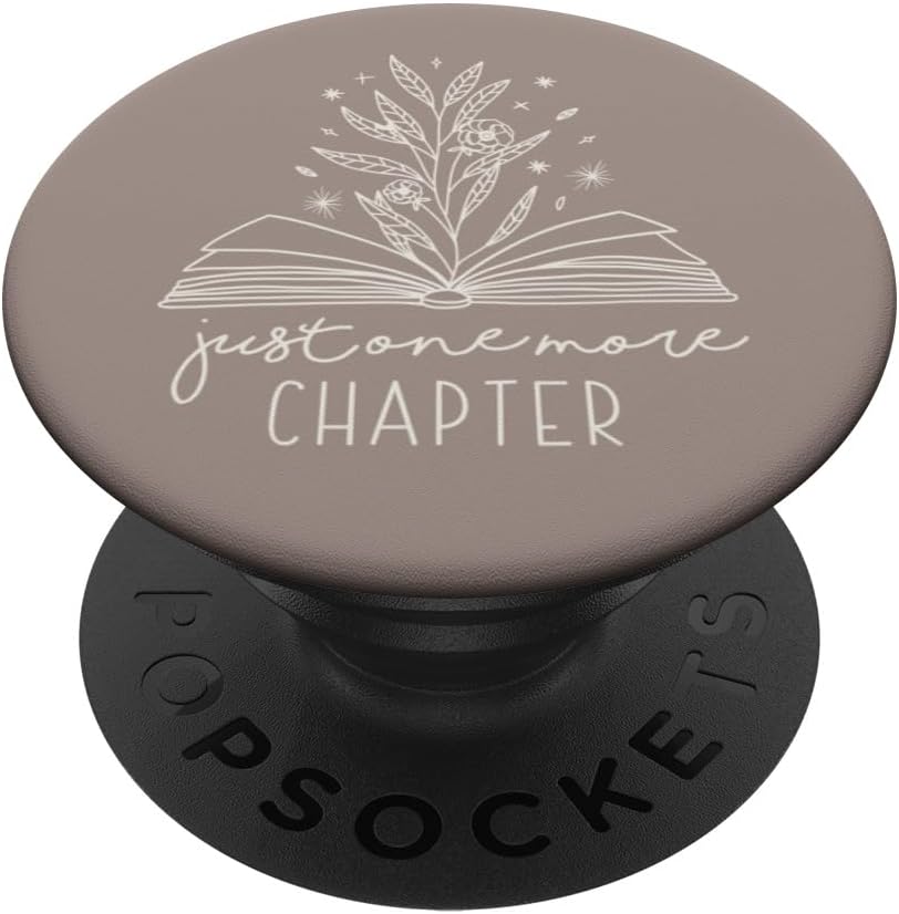 Just One More Chapter - Floral Book Lover (Neutral Taupe) PopSockets PopWallet for MagSafe