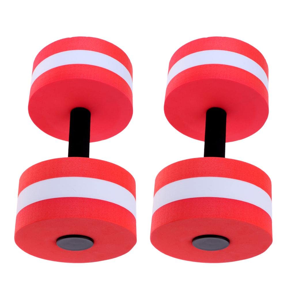 1 Pair Water Aerobics Dumbbell Aquatic EVA Barbell Fitness Pool Exercise Red-Sporting Goods - Fitness Running & Yoga - Fitness Equipment & Gear - Aquatic Fitness Equipment-image-3