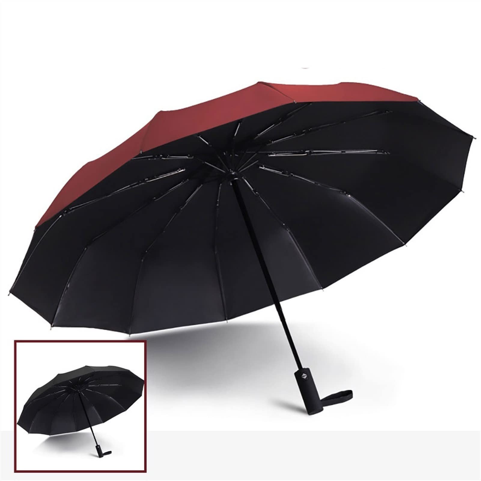 Ombrello Ombrello da viaggio antivento Ombrello di piegatura automatica antivento femmina maschio dodici ossa di lusso ombrello ombrello da sole ombrello Pieghevole e Portatile Piccolo - Compatto
