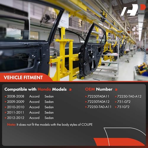 A-Premium Front Left Driver Side Power Window Regulator with 6-Pin Connector Motor Compatible with Honda Accord 2008-2012 (Sedan Only), Front Driver Side by A-Premium - Image 5