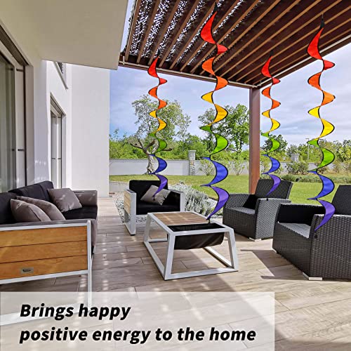 4 Pcs Rainbow Wind Spinners Yard Windmill Decor Outdoor Colorful Hanging Wind Twister Spinners For Garden Art Patio Decoration, 57 Inch #TOP6