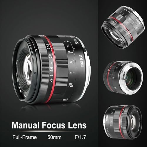 Image of Meike 50mm F1.7 E-Mount Full Frame Manual Focus Large Aperture Lens for Sony E-Mount Cameras A7III A9 A7RIII NEX 3 NEX 3N NEX 5 NEX 5T NEX 5R NEX 6 7 A5000 A5100 A6000 A6100 A6300 A6500