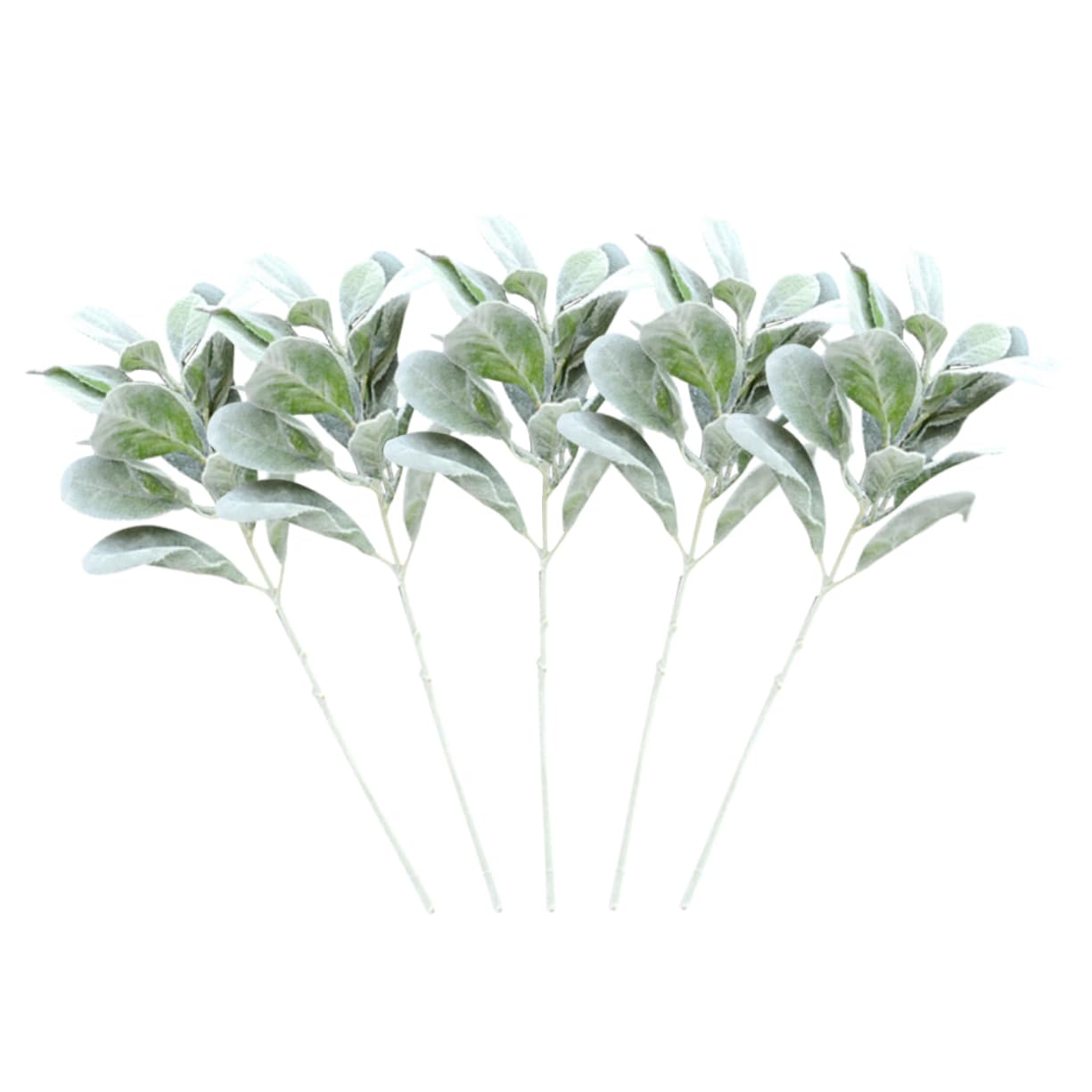 ABOOFAN 3 Set Di Foglie Artificiali Floccate Realistiche Verde Decorativo Per Decorazioni Per Feste in Casa Simulazione Realistica 5 Pezzi*3