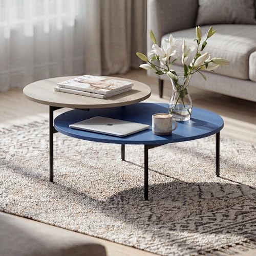 Image of Wakefit Center Table | 1 Yr Warranty | Coffee Table for Living Room Wooden, Tea Table for Living Room Wooden, Sofa Table, Free Installation from Brand, Modern Multi-Functional & Wobble-Free(Arkive)