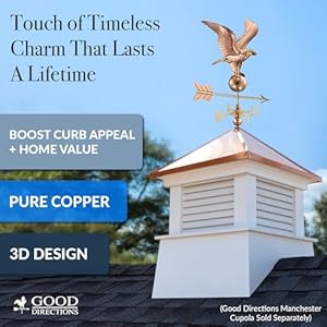 Gooddirections8815preaglecottageweathervanepolishedcopperwithroofmountmedium Urban Country Home Decor Good directions 8815pr eagle cottage weathervane polished copper with roof mount medium urban country home decor