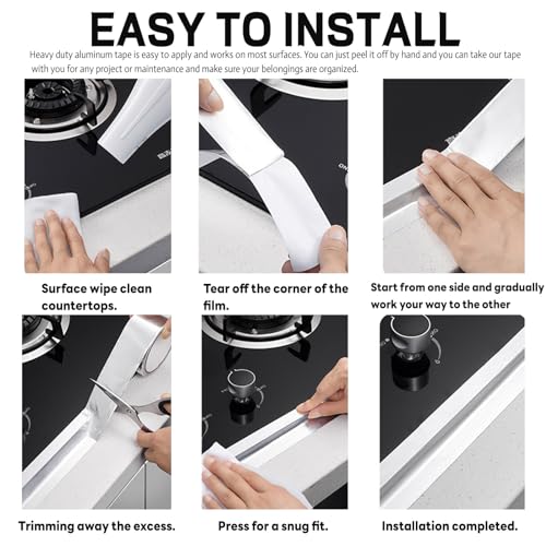 Image of Astimesa Heavy Duty Aluminum Foil Tape for Ductwork, 2 Inch x 44 Yd 3.9 Mil High Temperature HVAC Tape, Waterproof Silver Metal Tape, Strong Adhesive Dryer Vent Tape for Hose Exhaust Pipe (2)