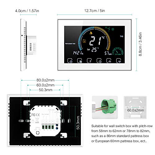 Thermostat WiFi connecté application smartphone écran LCD blanc programmable - 8