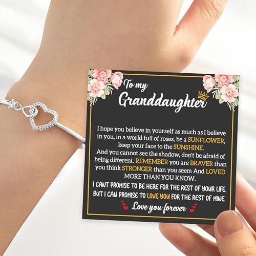 Unique Granddaughter Infinity Heart Bracelet, Thoughtful Gift from Grandma Grandpa, Perfect for Holidays, Birthdays, Milestones, or Special Family Gatherings3