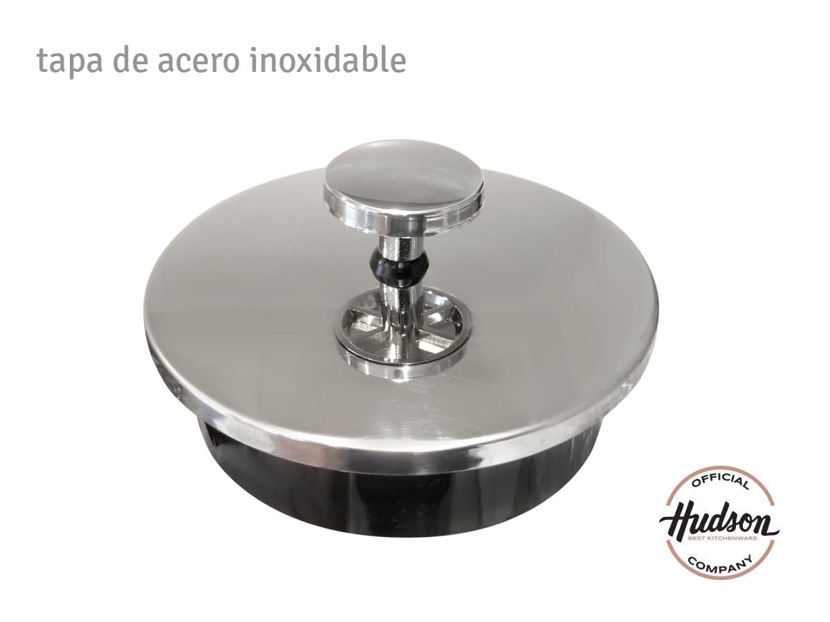 HUDSON - Cafetera y tetera de prensa francesa, 9 tazas, color plateado