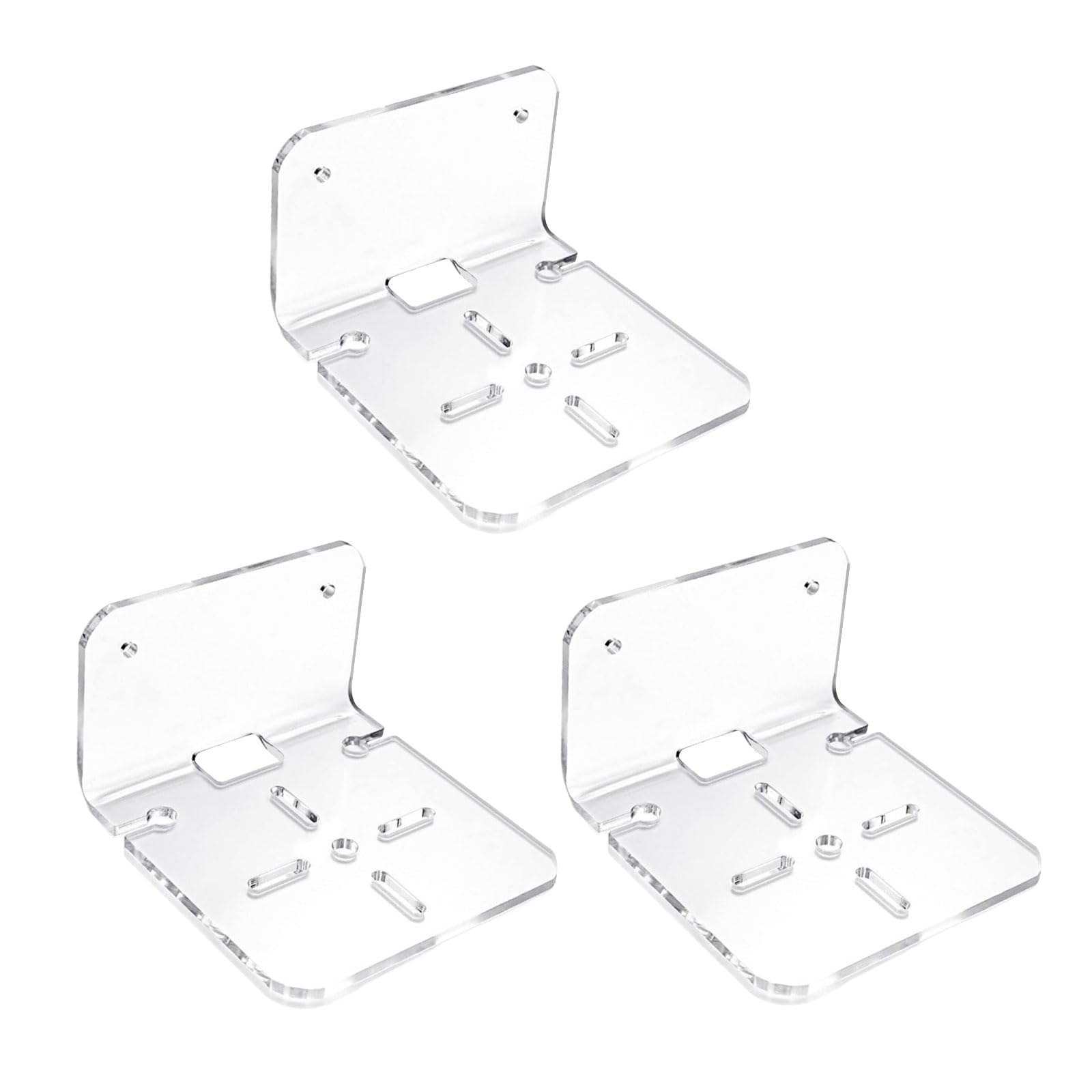 Kalttoy 3pcs Acrylic Floating Shelves for Cameras Speakers Storage Rack Wall Mount Brackets for Home Use Decorative Acrylic Shelf