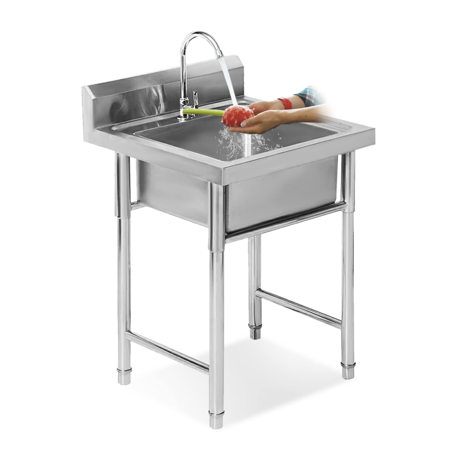 ZTCHSENZT Sink,Kitchen Utility Sink,Kitchen Sink Station for Outdoor Indoor, Garage, Restaurant, Kitchen, Laundry/Utility Room