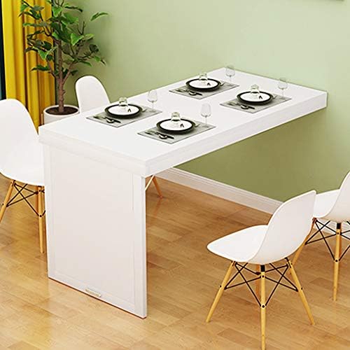 JJPSQHRV Wall Mounted Folding Dining Table Fold Up Convertible Desk MDF Multi-Function Wall Table Computer Desk for Office, Bedroom, Kitchen
