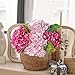 YalzoneMet 4 Pcs Real Touch Hydrangea Artificial Flower Lifelike 21'' Long Stem Latex Hydrangea Flower for Thanksgiving Home Kitchen Decor Wedding Christmas Table Centerpiece 2 Pink + 2 Rose Pink