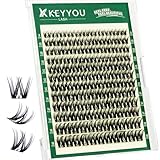 KEYYOU Wimpern Extensions D Curl Volume Lashes 8-16mm Weich Wimpernbüschel 132pcs Wimpern Curler Natürliche klassische zarte Wimpern