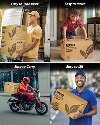 Image of EOSIO 5 Ply Pack 4 Large Size Corrugated Cardboard boxes for Packaging Cartons Cartoon Carton box for Small Business, Packing, Shipping, Moving & Storage,Courier,Transportation,Home Shifting,Parcel